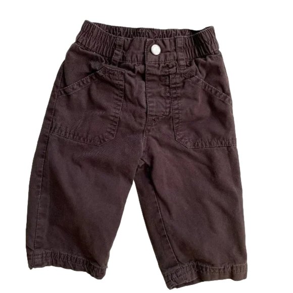DPAM Lightweight Lined Brown Pull-on Pants Size 6 Months - Picture 5 of 5